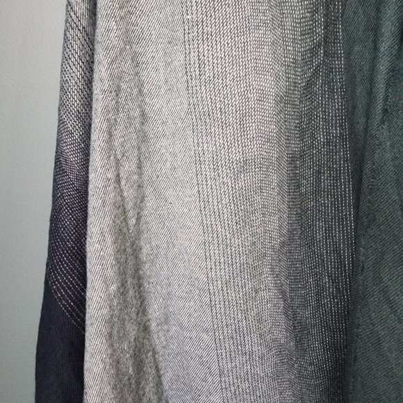 Blue and Green Dyed Gradient Linen 100% Polyester Scarf - Picture 11 of 14